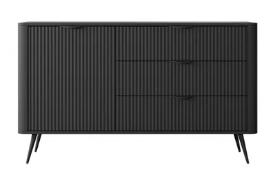 Image de AX LIVING Buffet moderne à tiroirs noir Vespasia 138T3S 138,2 cm