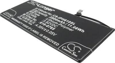 Immagine prodotto di TECHTEK Batteria compatibile con [Apple] A1522, A1524, A1593, iPhone 6 5.5, iPhone 6 Plus sostituisce 616-0765, per 616-0770, per 616-0772, per DAK90