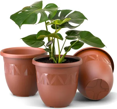 Produktbild von Plastard Übertopf 3er Set Ø 21 cm Terrakotta - Blumentopf Pflanztopf Pflanzkübel