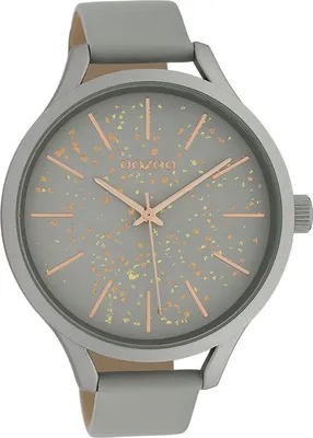 Produktbild von Oozoo Armbanduhr grau Leder C10088 Timepieces Damen Analog-Quarzuhr UOC10088