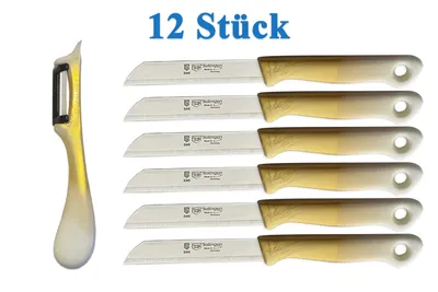 Produktbild von SMI Solingen Schälmesser 12-tlg Sparschäler Gemüsemesser Obstmesser