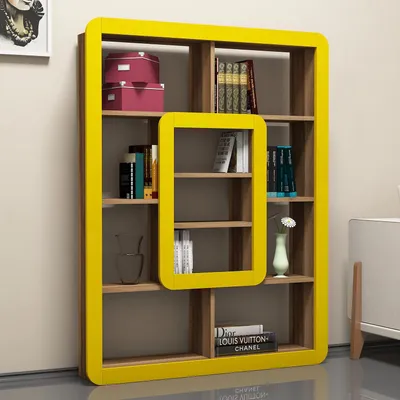 Immagine prodotto di Skye Decor, Orkide - Noce, Giallo, librerie, noce, 108,4 x 140 x 21,8 cm