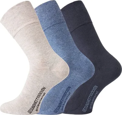 Produktbild von FussFreunde 6 Paar Gesundheitssocken, Antibakterielle Socken, GERUCHSKILLER, Blautöne, Größe 39-42