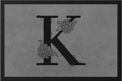 Produktbild von Buchstaben- K  mit Buchstabe Alphabet Monogramm Blumenmotiv Geschenkidee Anfangsbuchstabe