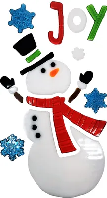 Fenster-Gel-Sticker Schneemann, Weihnachtsdeko, 25x14 cm, wiederverwendbar
