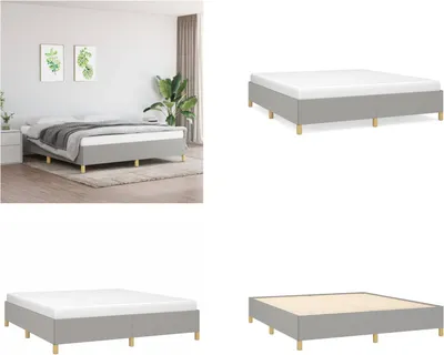 Produktbild von vidaXL Bettgestell Hellgrau 160x200 cm Stoff - Bettgestell - Bettgestelle - Bettrahmen - Bett