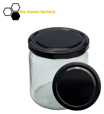 Produktbild von 96 x HONIGGLAS Twist Off 500G im KARTON inkl. Metalldeckel SCHWARZ