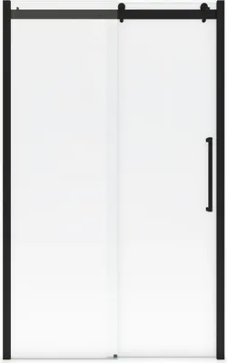 Image de Porte de douche coulissante type industriel coulissante NOIR MAT - 120x200cm - verre trempe 8mm