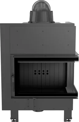 Produktbild von Kamineinsatz aus Stahl KRATKI MBM rechts 10 kW Ø 200 gebogenes Glas schwarz Verkleidung