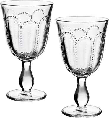 Productafbeelding van Set van vier wijnglazen, sodaglas, model DAPHNE, inhoud 300 ml, afmetingen 9,4 x 8 x 17 cm, kleur: helder