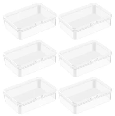6er-Set transparente Kunststoffboxen mit Deckel, 8,5×6,1×2,6 cm