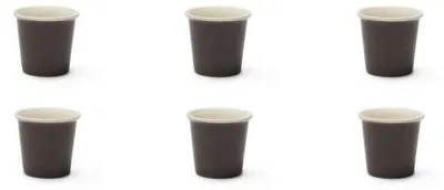 Imagen del producto de Juego de 6 tazas de espresso "Excelsa", diseño moderno, porcelana, 9 cl, color gris