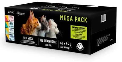 Immagine prodotto di PETREPUBLIC Pacchetto Mega Salmone, Pollo, Tonno, Merluzzo, Trota - cibo umido per gatti - 48x85 g