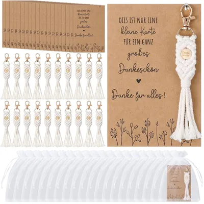 Produktbild von Set von 20 Dankeschön-Geschenken mit Makramee-Schlüsselanhänger