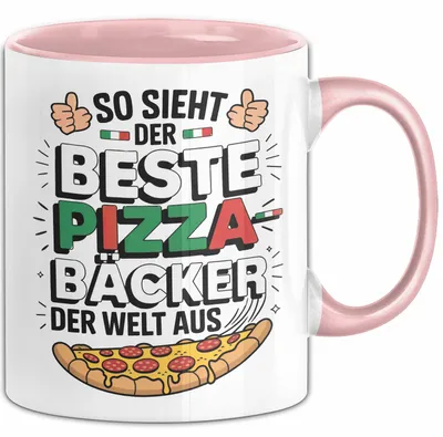 Produktbild von Pizzabäcker Tasse Geschenk Bester Pizzabäcker für Koch (Rosa)