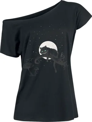 Produktbild von Alice im Wunderland T-Shirt Damen Chesire Cat Crazy Nights schwarz M