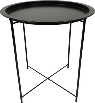 Zdjęcie produktu dla Stolik kawowy okragły metalowy loft taca PICO fi 47x50 czarny
