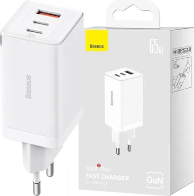 Immagine prodotto di Baseus GaN5 Pro Universale Bianco AC, USB Ricarica rapida per interni