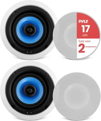 Obrázok produktu pre Nástenné/stropné reproduktory Pyle - Dva vstavané reproduktory na strop, poličku a stenu - Bluetooth reproduktory s výkonom 250 W - Robustné 2-pásmové stereo v bielej farbe