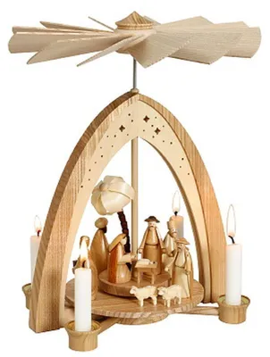 Obrázek produktu pro Stolní pyramida Betlém přírodní ŠxVxH 21,5x28x21,5cm NOVINKA