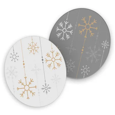 Produktbild von itenga 40x Bierdeckel Schneeflocken I Weihnachten I Untersetzer I 10,7cm