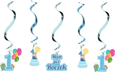 Immagine prodotto di Spirali blu di un anno 60 cm 5 pezzi 1 confezione