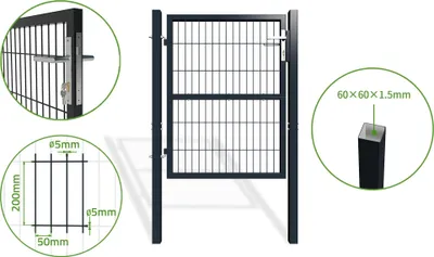 Produktbild von Gittertor 1m Grau RAZO H.120cm