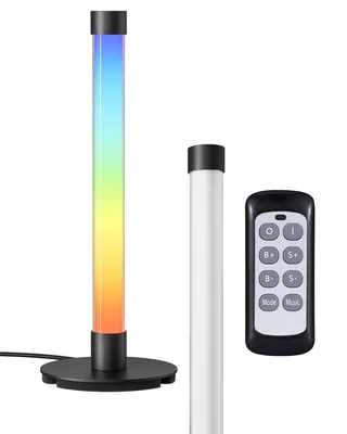 Produktbild von EDISHINE LED Tischlampe, RGB & Warmweiß, Musik Sync, Dimmbar, Schwarz mit Fernbedienung, 7 RGB‑Modi, 3 Musikmodi, Moderne Ambientebeleuchtung