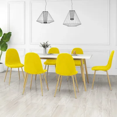 Produktbild von The Living Store Esszimmerstühle 6 Stk. Senfgelb Samt