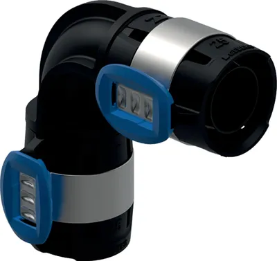 Produktbild von Geberit GE FlowFit Bogen, PPSU, 45 Grad, d 50mm, 1 Stk.