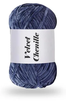 Image de Fil à tricoter et à crocheter, 100g, couleur bleu jean