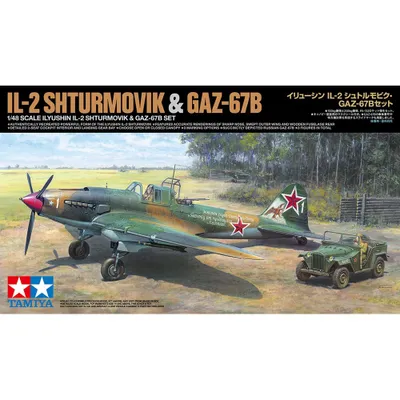 Immagine prodotto di Tamiya 1:48 IL-2 Shturm. & veicolo GAZ-67B modellazione in plastica