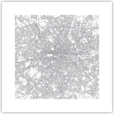 Produktbild von Poster - Poster ohne Rahmen - Stadt Karte London - 30x30 cm - Wand Bild - Wanddeko - Wandbilder - Kunstposter - Wandposter - Bilder - Kunstdruck - Wanddekoration - Wandbild - P2XAC30x30-4680