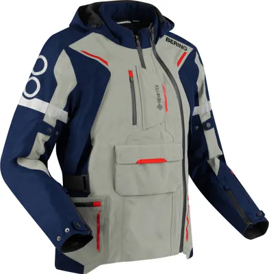 Produktbild von Bering Austral GTX wasserdichte Motorrad Textiljacke, grau/blau/rot, S