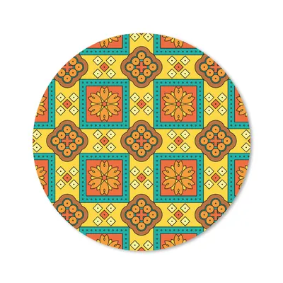 Produktbild von MuchoWow® Mauspad Mousepad Patchwork - Retro - Blumen - Design 30x30 cm - Mousepads - Maus Mat - Pad - Mausunterlage - Tischunterlage - Schreibtischmatten