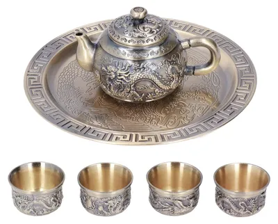 Immagine prodotto di Omgoods - Set da tè marocchino con 4 tazze e piattini