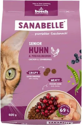 Produktbild von Sanabelle Senior Katzenfutter mit Huhn 400 g Alleinfuttermittel für Sehvermögen & Fellglanz