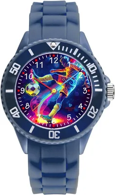 Produktbild von Wasserdichte Kinderuhr für Jungen und Mädchen – 5 ATM, robust, mit Silikonband, Quarz, ideal zum Lernen der Uhrzeit und für sportliche Aktivitäten.