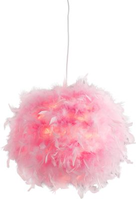 Pendel 1flg DUCKY Stoffkugel mit Federn pink