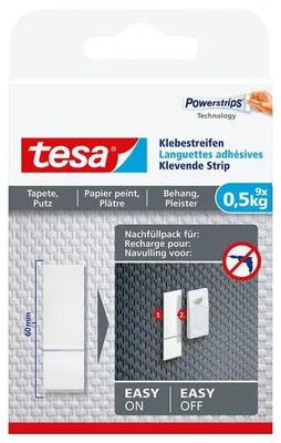 Produktbild von tesa Klebestreifen Tapete & Putz, 9 x 0,5 kg