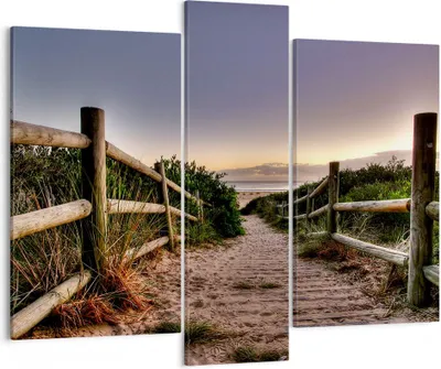 Produktbild von Bild auf Leinwand - Leinwandbild - Pfad Landschaft Himmel - 95x80cm - Wand Bild - Wanddeko - Leinwanddruck - Bilder - Kunstdruck - Wanddekoration - Leinwand bilder - Wandkunst - CB95x80-0143