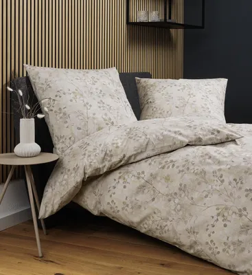 Produktbild von Janine Design Soft-Baumwolle-Bettwäsche-Garnitur CORTINA 71003 Farbe natur silber Größe 155x220+80x80