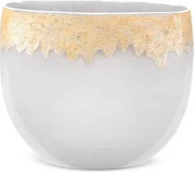 Zdjęcie produktu dla Wazon ceramiczny IRIS srebrno-złoty 28x11x25 cm
