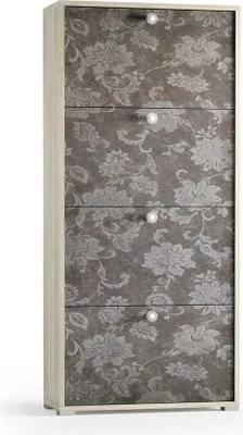 Immagine prodotto di Scarpiera in legno olmo con 4 ante decorate