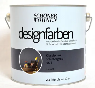 Produktbild von Designfarbe Klassisches Schiefergrau Nr. 1 2,5 l
