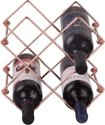 Obrázok produktu pre Kompaktný kovový stojan na víno, ružový, na 6 fliaš