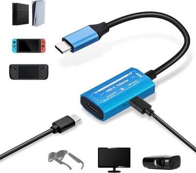 Productafbeelding van Adapter - Geschikt voor Nintendo Switch en Steam Deck - USB C Adapter for AR Glasses - ROG Ally - Blue