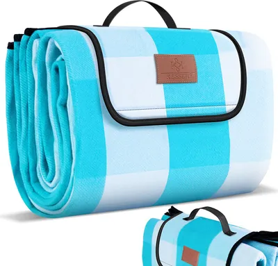 Produktbild von KESSER® Picknickdecke campingdecke XXL 200 x 200 cm - wärmeisoliert mit wasserdichter Unterseite mit Tragegriff Faltbare Stranddecke Picknickdecken für 4-6 Personen Waschbar Picknick decke
