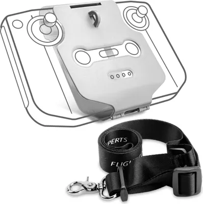 Immagine prodotto di Tracolla compatibile con controller DJI Mavic 3/ Air 2S / MINI 2 / MINI 3 - Cinghia per radiocomando di drone, a vantaggio di sicurezza e stabilità - Accessorio drone indispensabile e stabilizzante