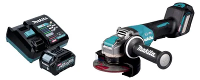 Obrázek produktu pro Makita GA 044 GD101 Akumulátorová úhlová bruska 40 V max. 125 mm X-LOCK Brushless + 1x akumulátor 2,5 Ah + nabíječka